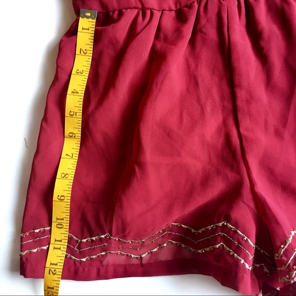 Angie dressy burgundy romper in size medium - Picture 3 of 12